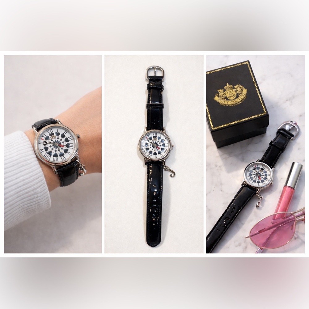 Y2K Juicy Couture Heart Face Watch • New in Box • Leather Strap